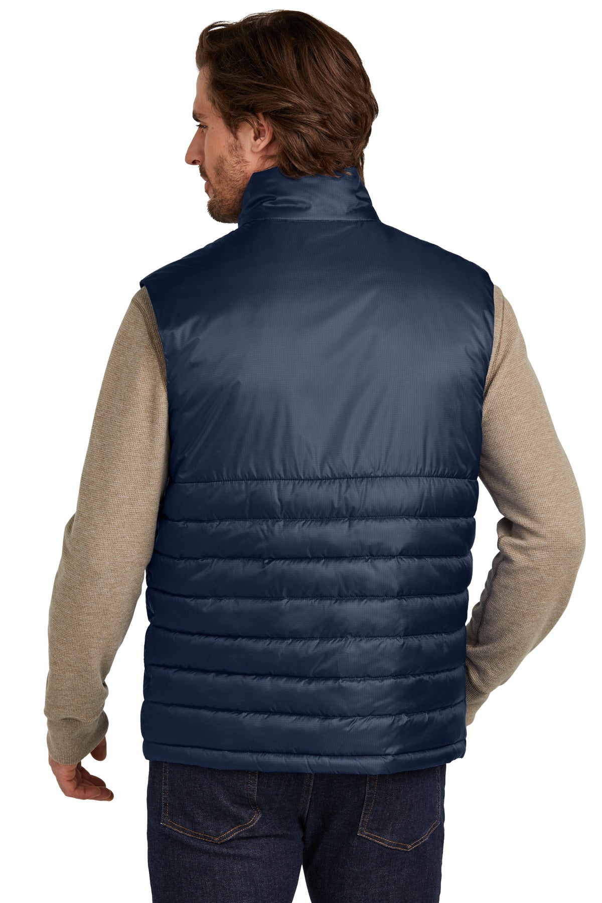 Custom Embroidered Eddie Bauer Quilted Vest EB512,River Blue Navy