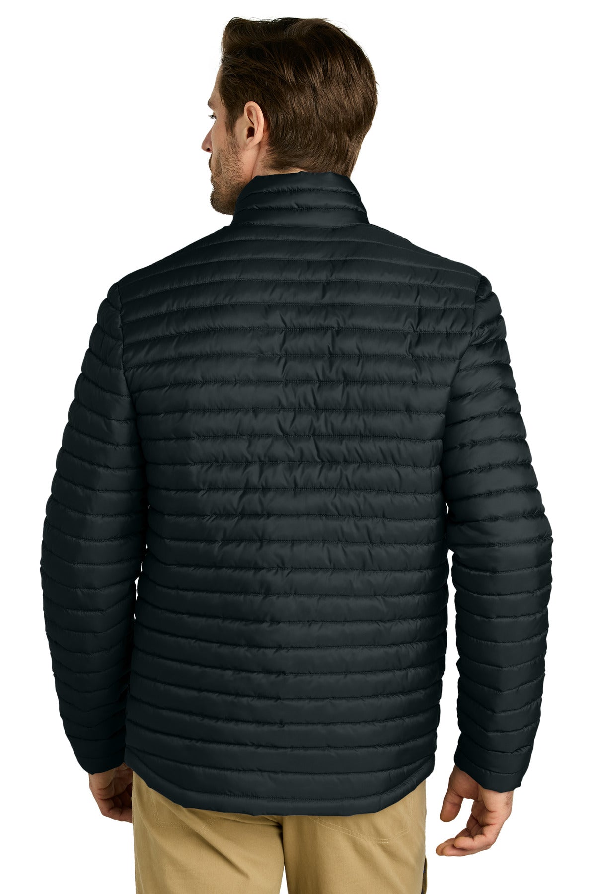 Custom Embroidered Eddie Bauer Packable Quilted Full-Zip EB514,Black