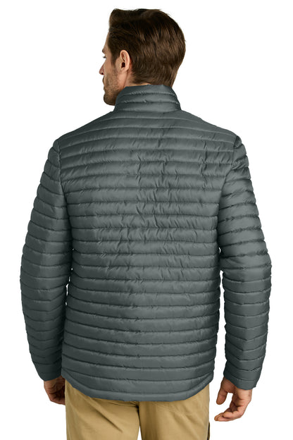 Custom Embroidered Eddie Bauer Packable Quilted Full-Zip EB514,Metal Grey