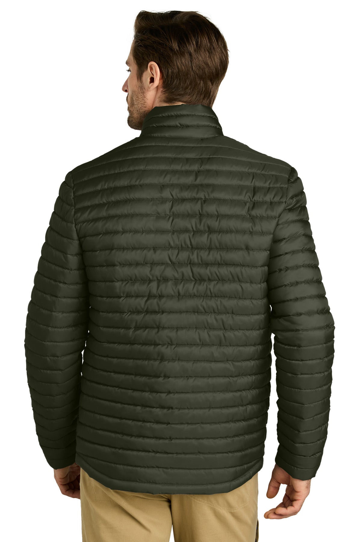 Custom Embroidered Eddie Bauer Packable Quilted Full-Zip EB514,Olive Green