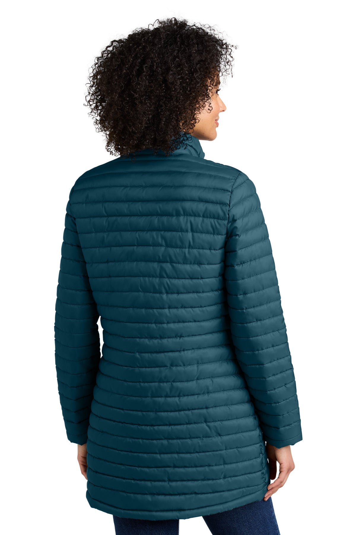 Custom Embroidered Eddie Bauer Women's Packable Quilted Full-Zip EB515,Adriatic Blue