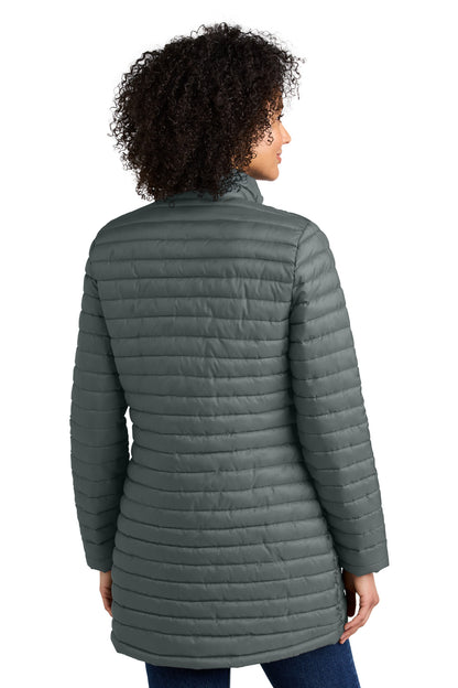 Custom Embroidered Eddie Bauer Women's Packable Quilted Full-Zip EB515,Metal Grey