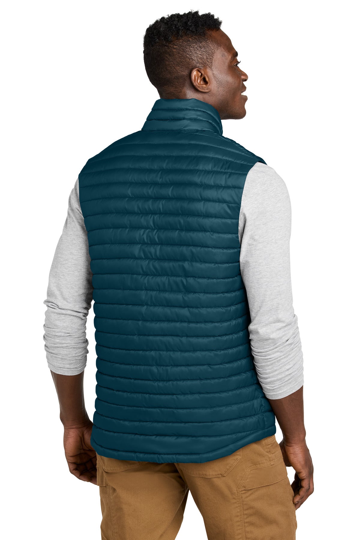 Custom Embroidered Eddie Bauer Packable Quilted Vest EB516,Adriatic Blue