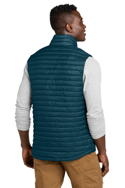 Custom Embroidered Eddie Bauer Packable Quilted Vest EB516,Adriatic Blue