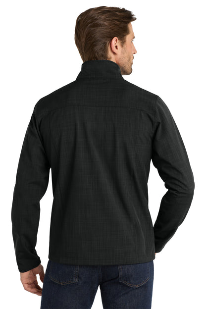 Custom Embroidered Eddie Bauer Shaded Crosshatch Soft Shell Jacket. EB532,Black