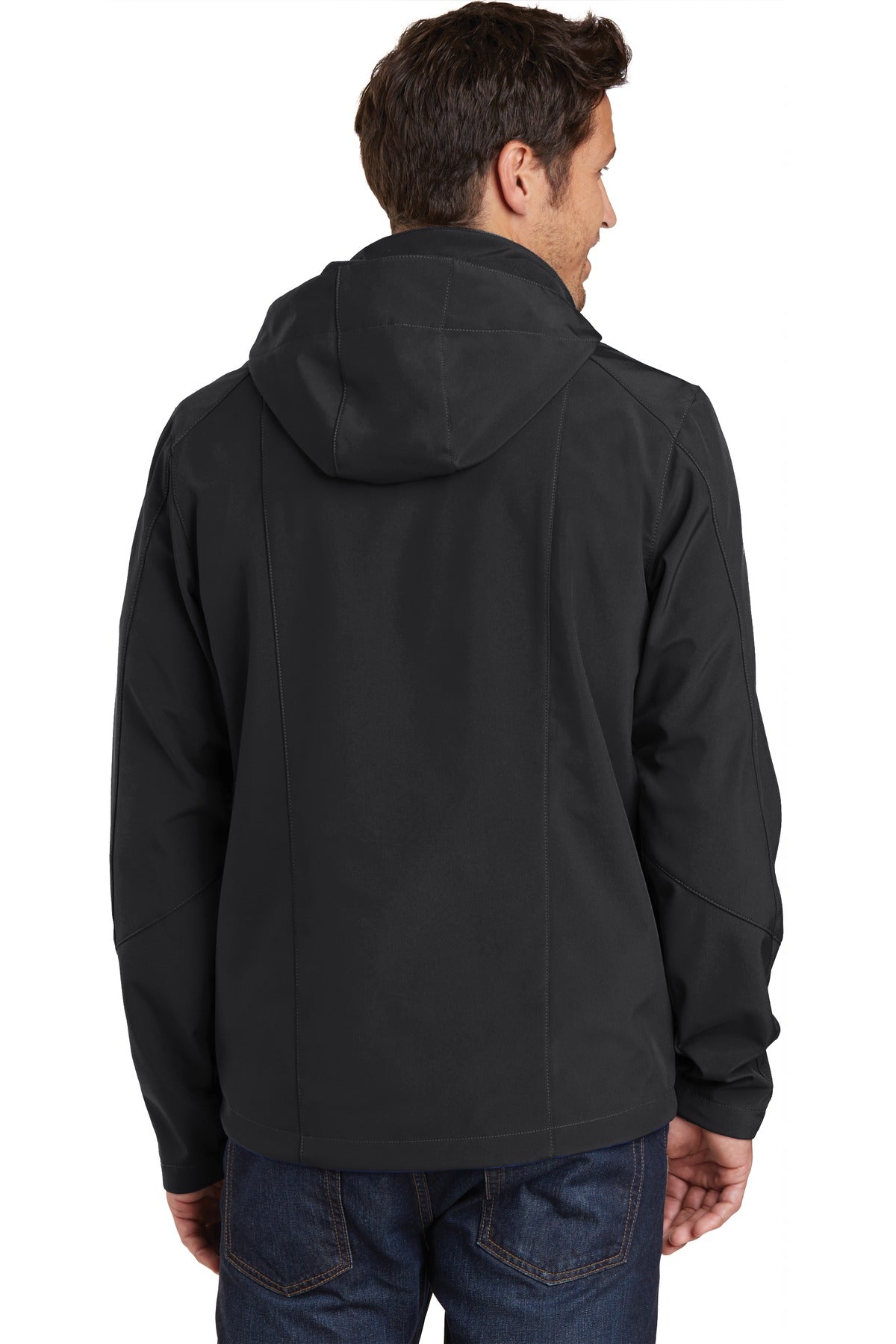 Custom Embroidered Eddie Bauer Hooded Soft Shell Parka. EB536,Black