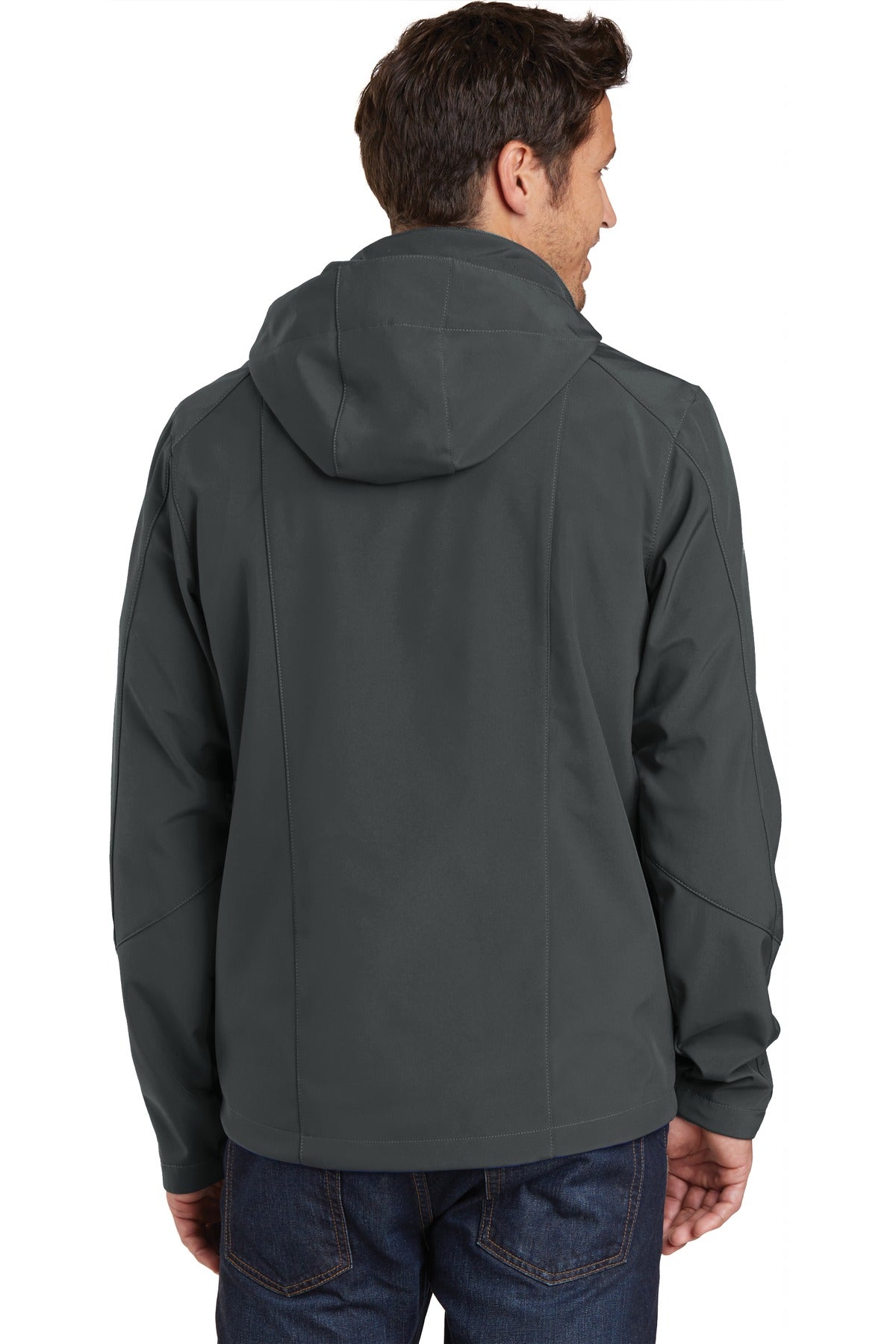 Custom Embroidered Eddie Bauer Hooded Soft Shell Parka. EB536,Grey Steel