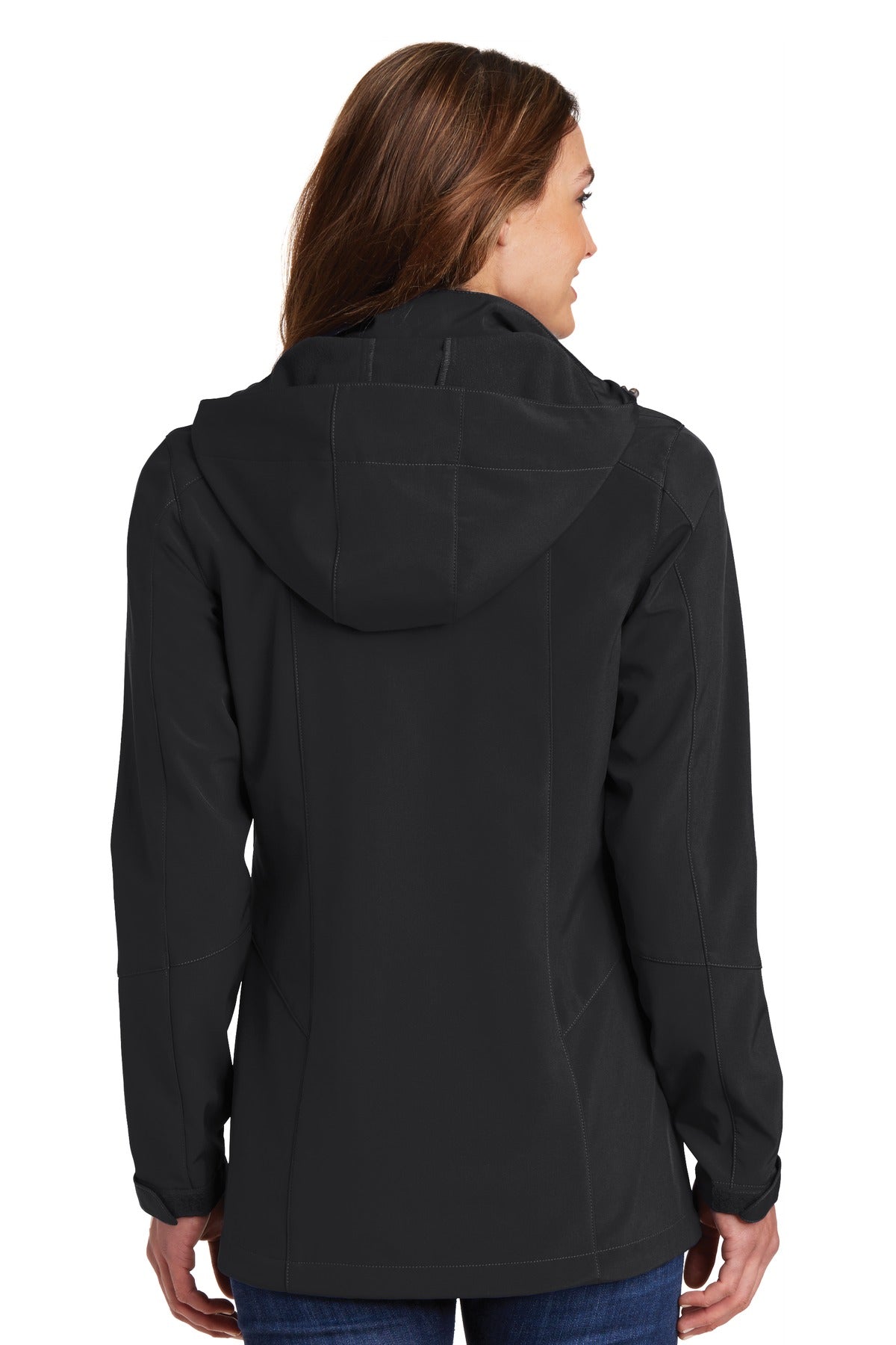 Custom Embroidered Eddie Bauer Women's Hooded Soft Shell Parka. EB537,Black