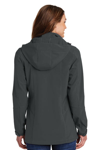 Custom Embroidered Eddie Bauer Women's Hooded Soft Shell Parka. EB537,Grey Steel