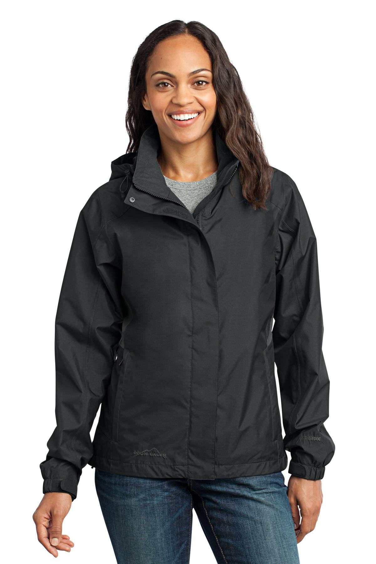 Custom Embroidered Eddie Bauer Outerwear in Black/ Steel Grey