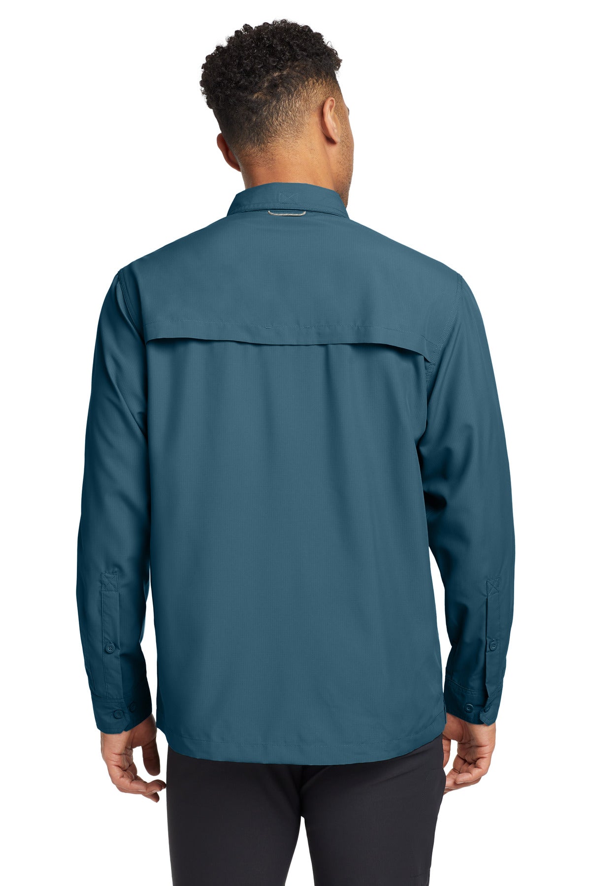Custom Embroidered Eddie Bauer - Long Sleeve Performance Fishing Shirt. EB600,Gulf Teal