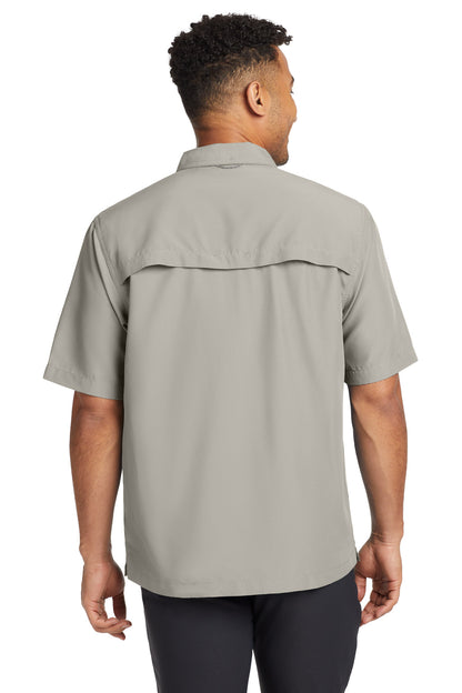 Custom Embroidered Eddie Bauer Short Sleeve Performance Fishing Shirt EB602,Driftwood