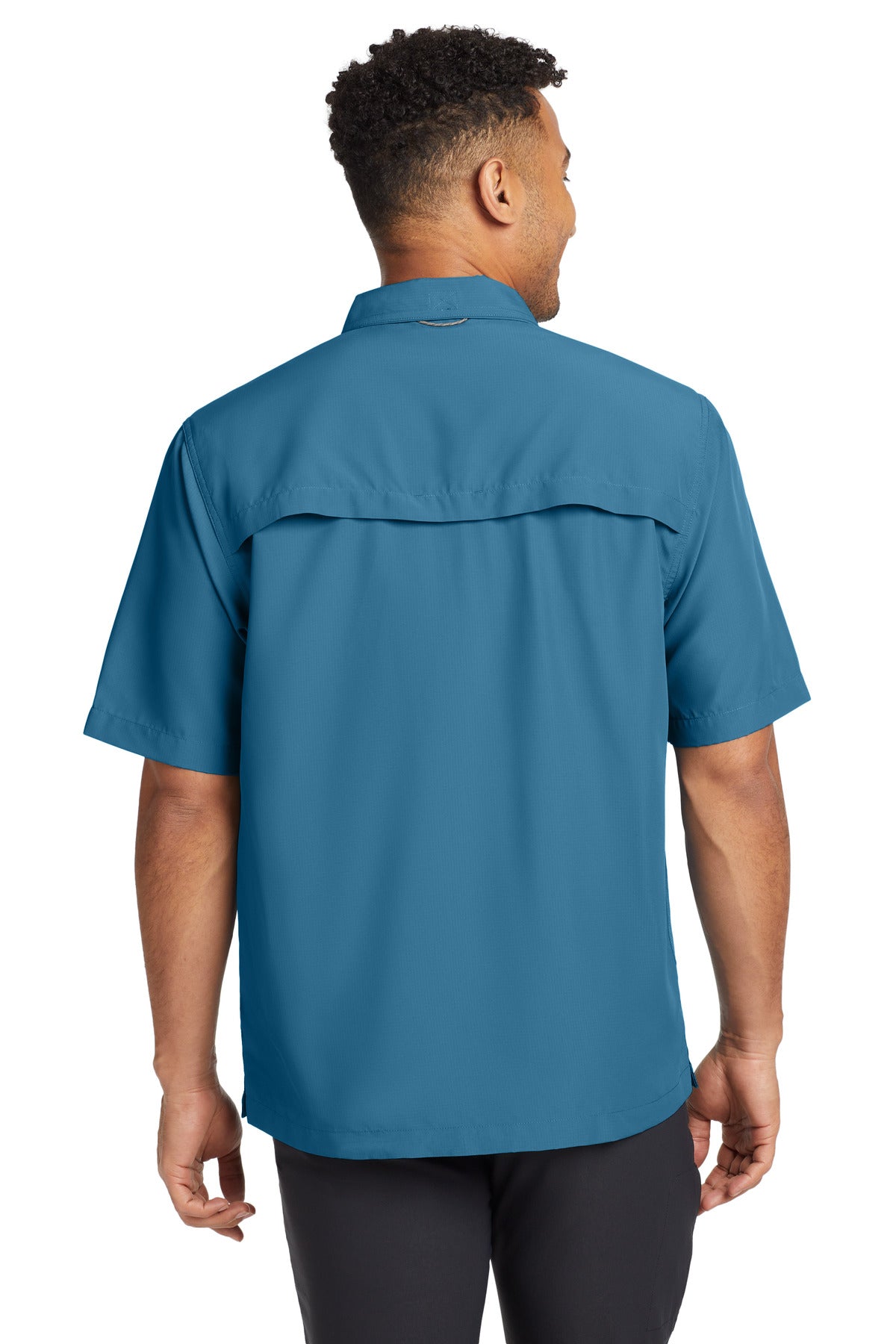 Custom Embroidered Eddie Bauer Short Sleeve Performance Fishing Shirt EB602,Gulf Teal