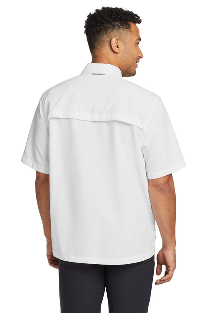 Custom Embroidered Eddie Bauer Short Sleeve Performance Fishing Shirt EB602,White