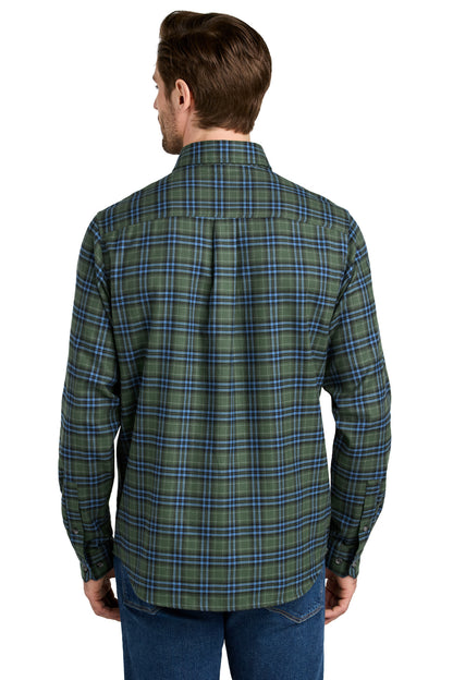 Custom Embroidered Eddie Bauer Long Sleeve Favorite Flannel Plaid Shirt EB610,Soft Olive Plaid