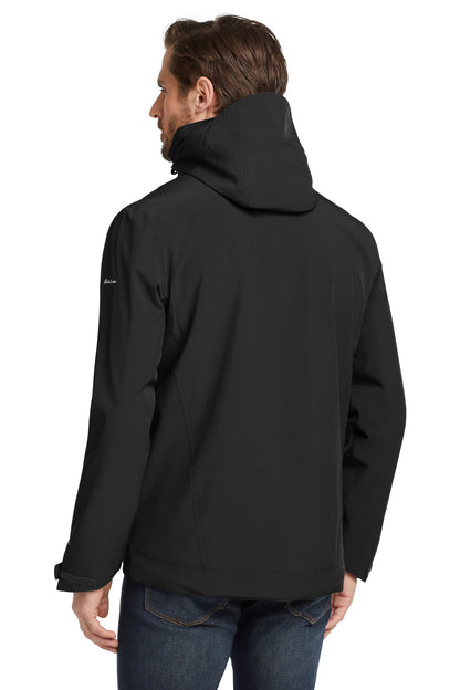 Custom Embroidered Eddie Bauer WeatherEdge 3-in-1 Jacket EB656,Black/ Storm Grey