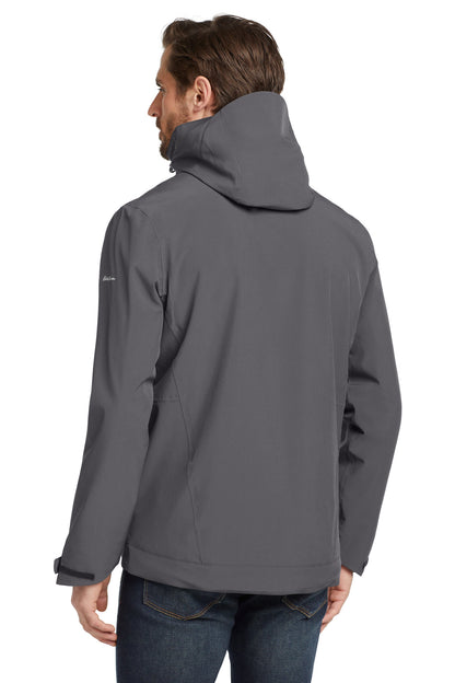 Custom Embroidered Eddie Bauer WeatherEdge 3-in-1 Jacket EB656,Grey Steel/ Metal Grey