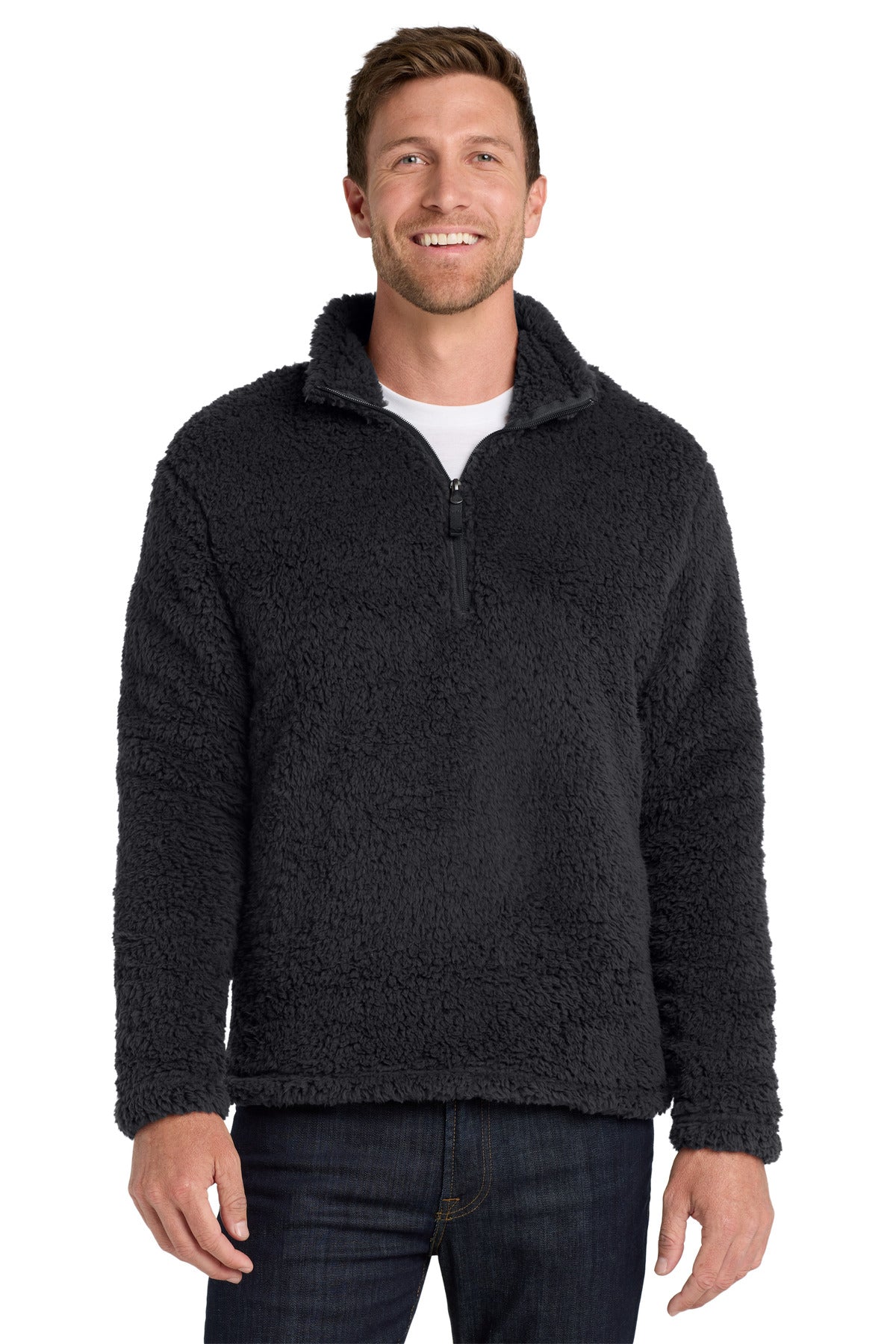 Custom Embroidered Port Authority Sweatshirts in Charcoal