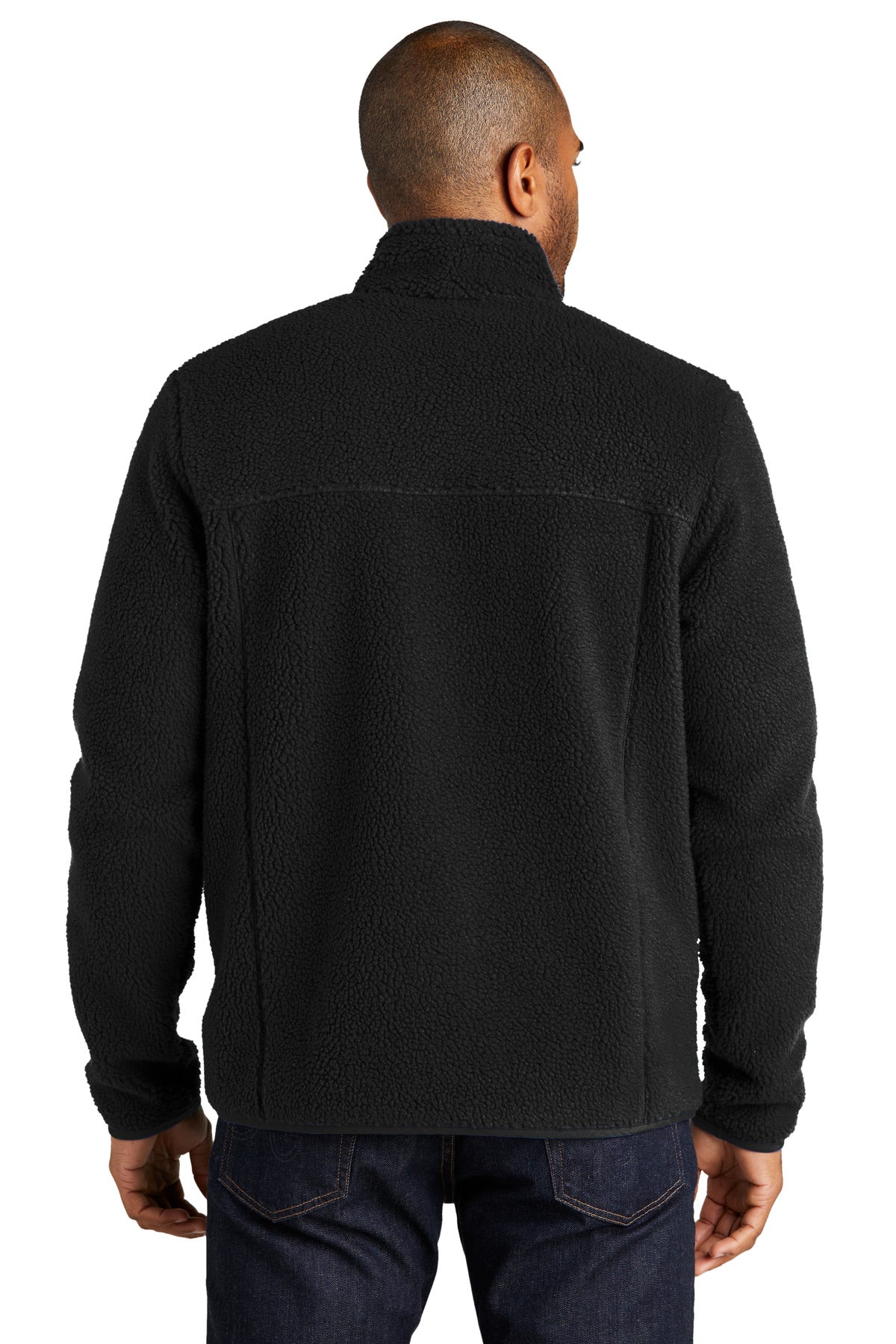 Custom Embroidered Port Authority Camp Fleece Snap Pullover F140,Deep Black