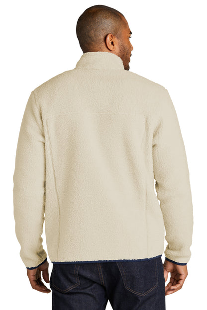 Custom Embroidered Port Authority Camp Fleece Snap Pullover F140,Oat/ Dress Blue Navy
