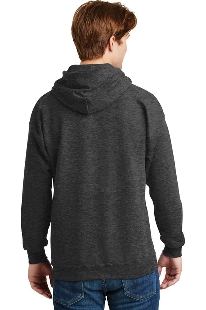 Custom Embroidered Hanes Ultimate Cotton - Pullover Hooded Sweatshirt.  F170,Charcoal Heather