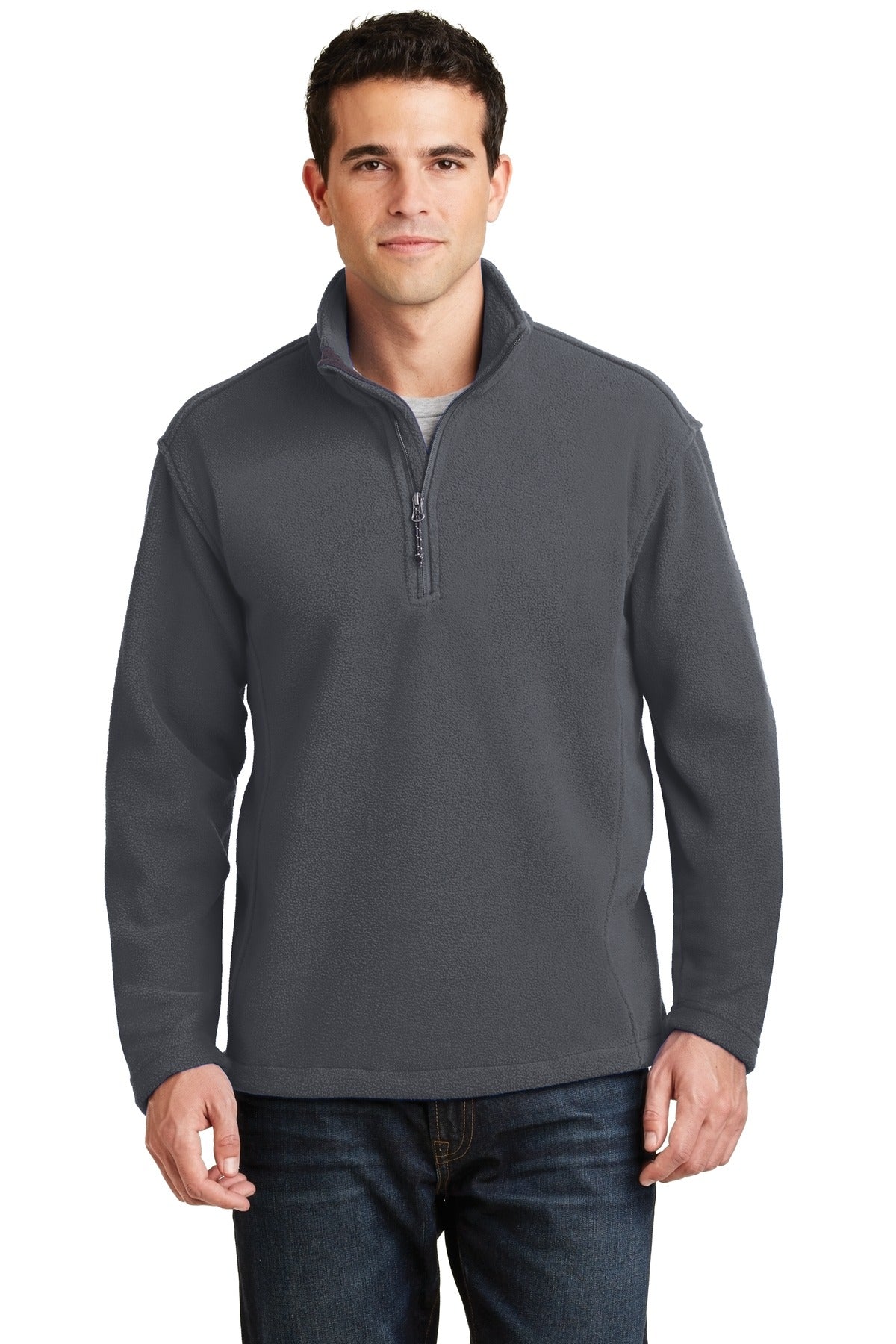 Custom Embroidered Port Authority Sweatshirts in Iron Grey