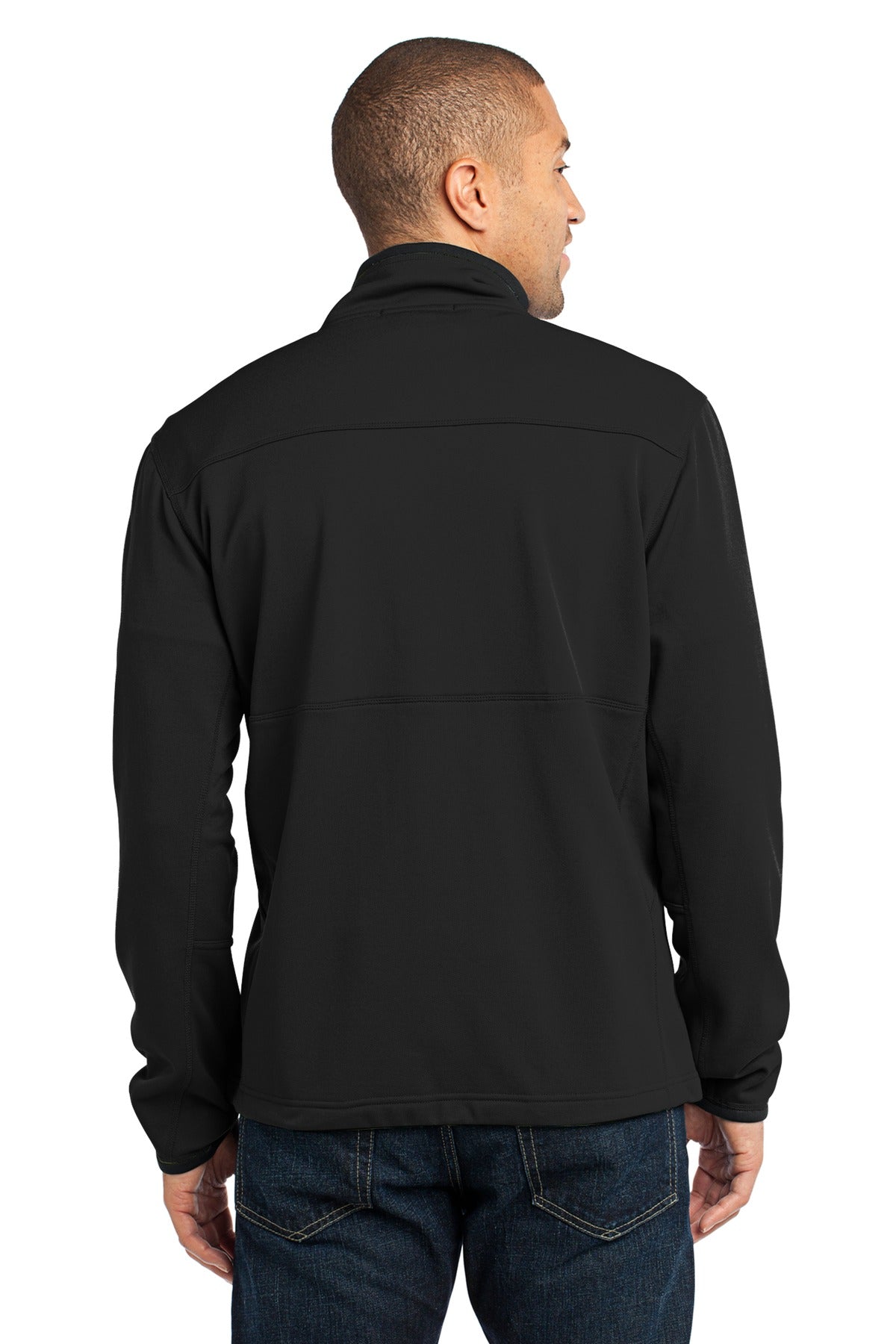 Custom Embroidered Port Authority Pique Fleece Jacket. F222,Black