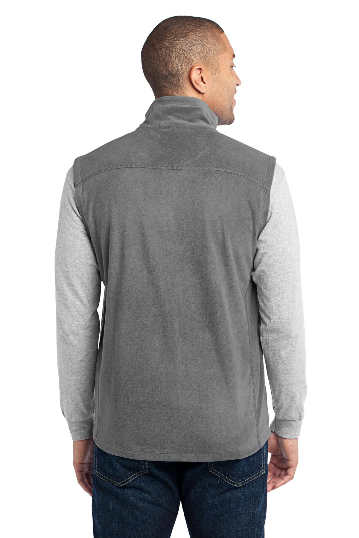 Custom Embroidered Port Authority Microfleece Vest. F226,Pearl Grey