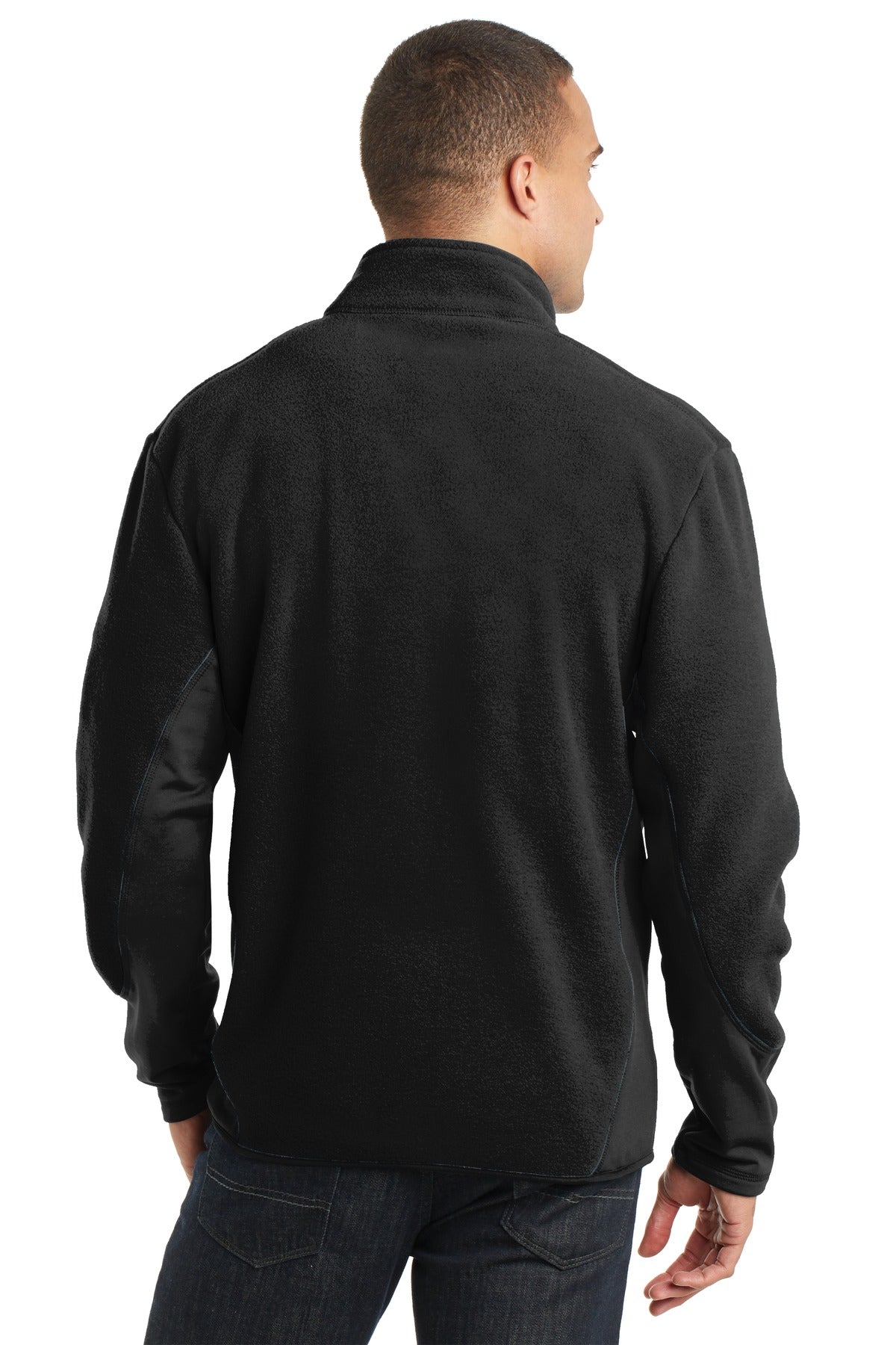 Custom Embroidered Port Authority R-Tek Pro Fleece Full-Zip Jacket. F227,Black/ Black