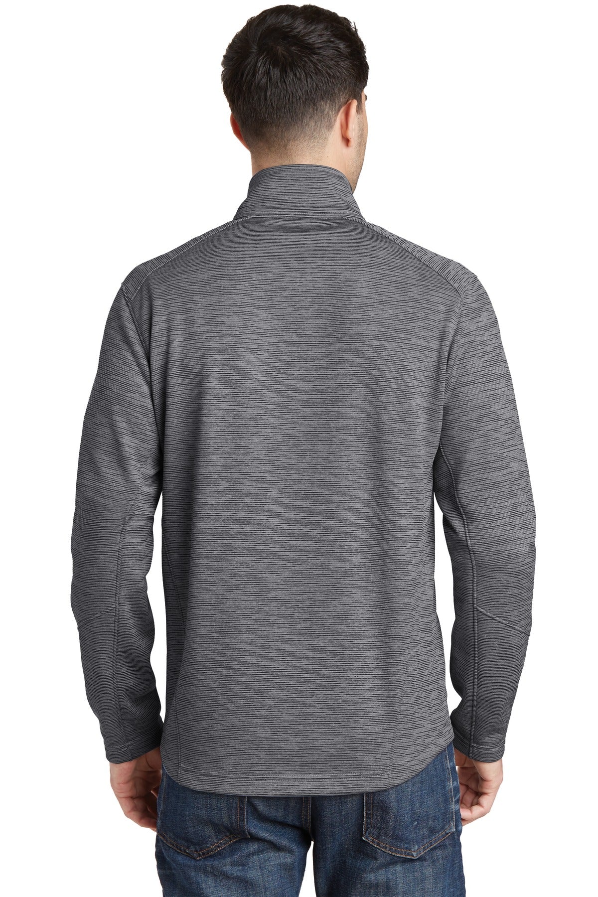 Custom Embroidered Port Authority Digi Stripe Fleece Jacket. F231,Black
