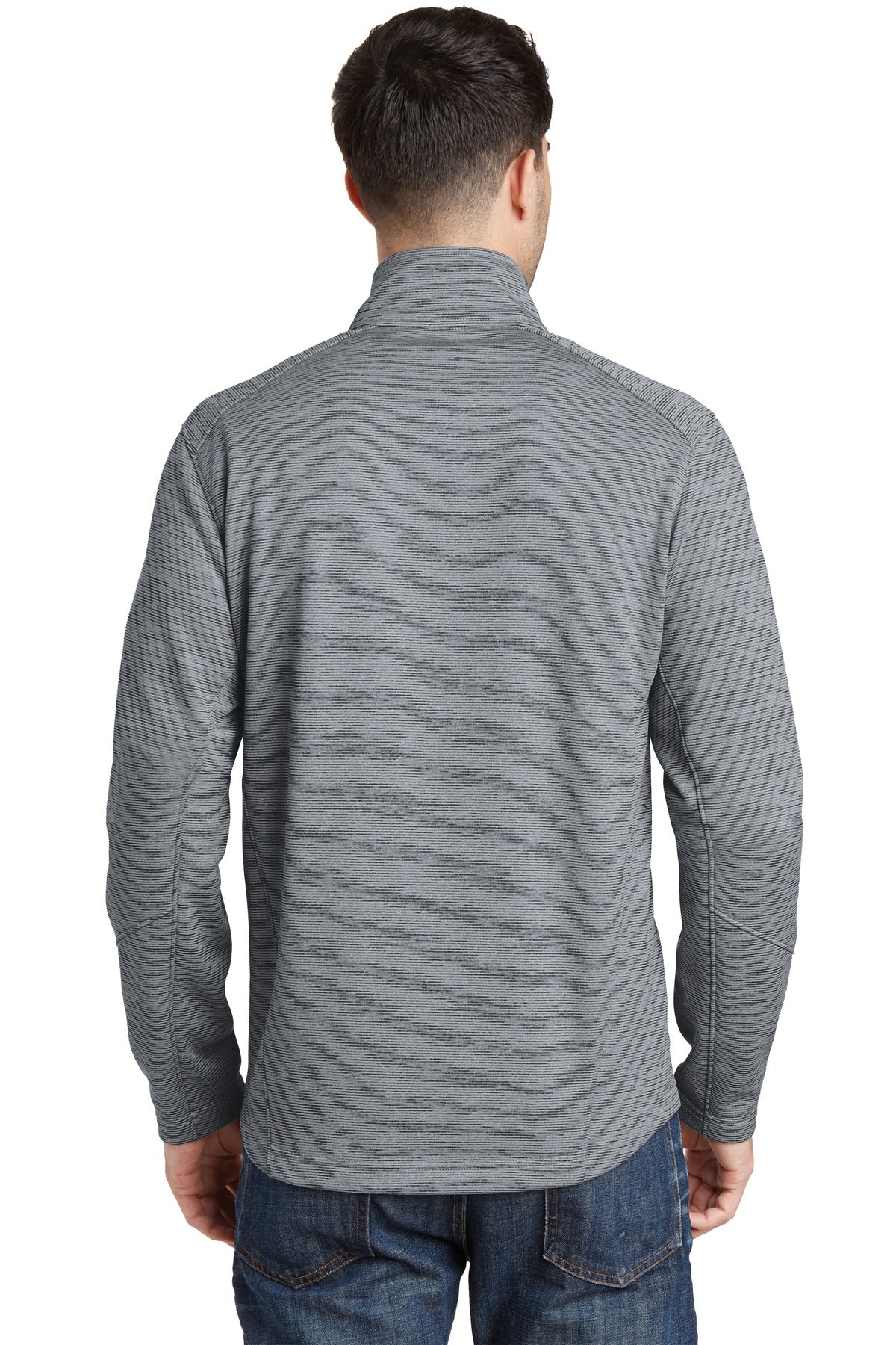 Custom Embroidered Port Authority Digi Stripe Fleece Jacket. F231,Grey