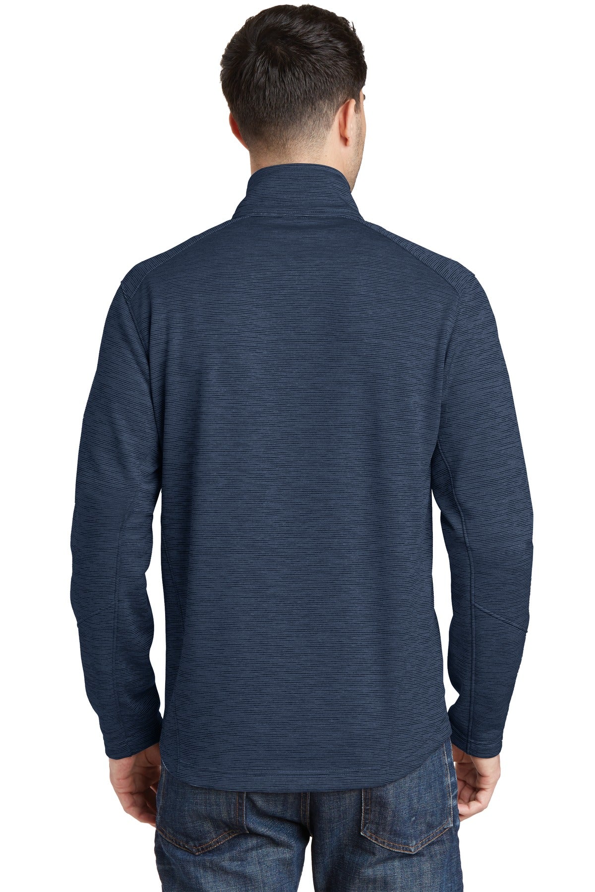Custom Embroidered Port Authority Digi Stripe Fleece Jacket. F231,Navy