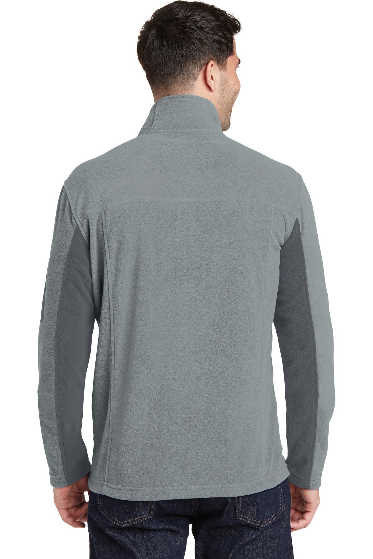Custom Embroidered Port Authority Summit Fleece Full-Zip Jacket. F233,Frost Grey/ Magnet