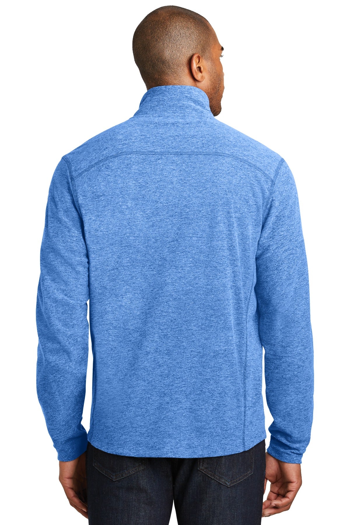 Custom Embroidered Port Authority Heather Microfleece Full-Zip Jacket. F235,Light Royal Heather