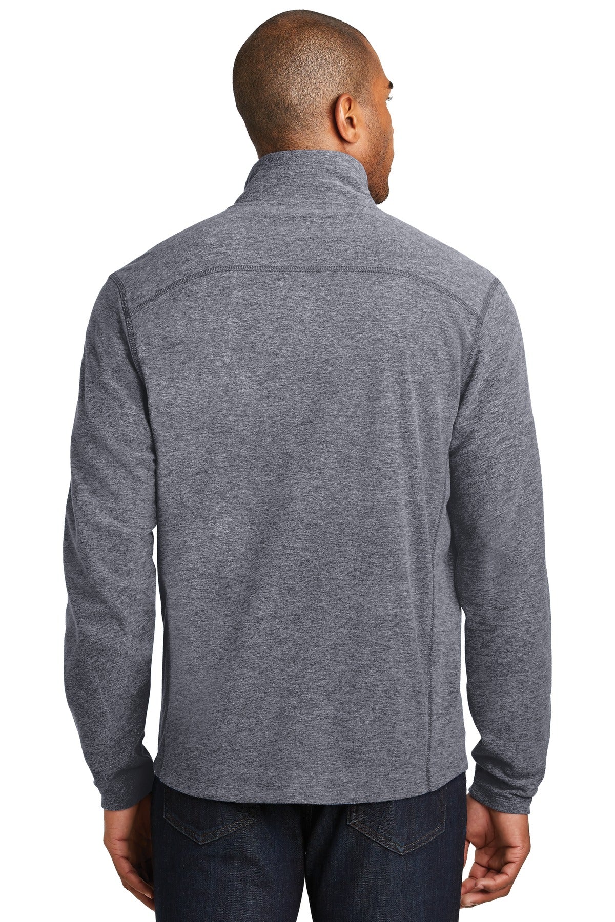 Custom Embroidered Port Authority Heather Microfleece Full-Zip Jacket. F235,True Navy Heather