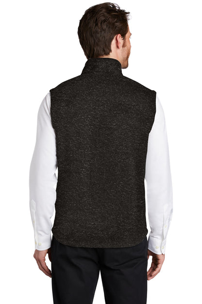 Custom Embroidered Port Authority  Sweater Fleece Vest F236,Black Heather