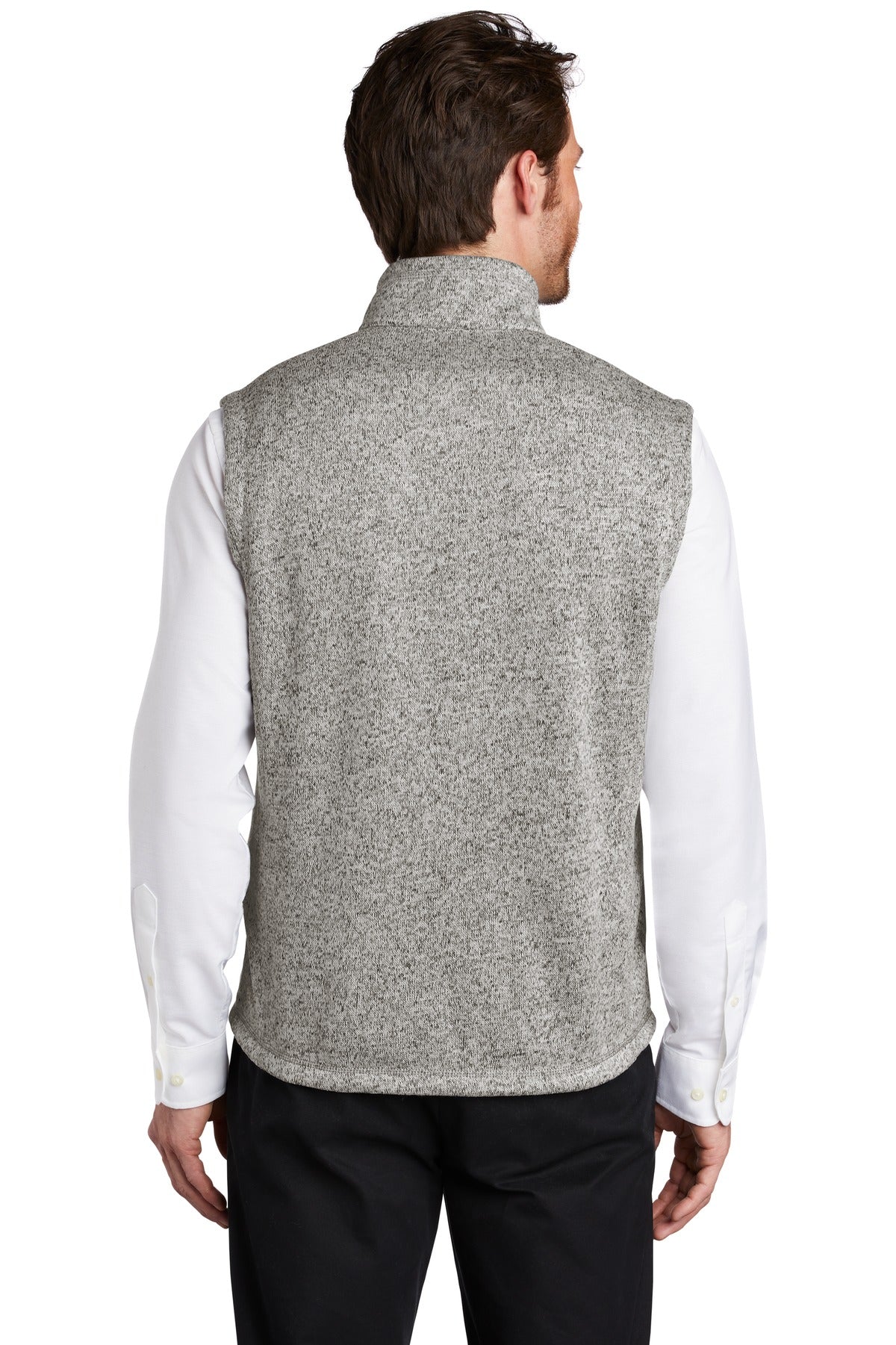 Custom Embroidered Port Authority  Sweater Fleece Vest F236,Grey Heather