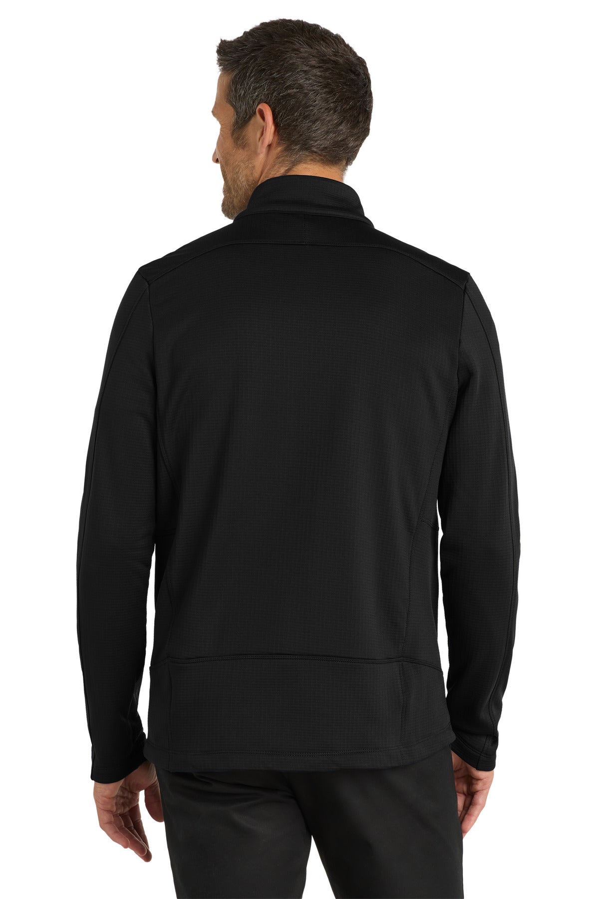 Custom Embroidered Port Authority  Grid Fleece Jacket. F239,Deep Black