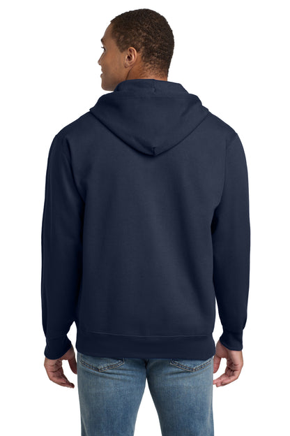 Custom Embroidered Hanes Ultimate Cotton - Full-Zip Hooded Sweatshirt.  F283,Navy