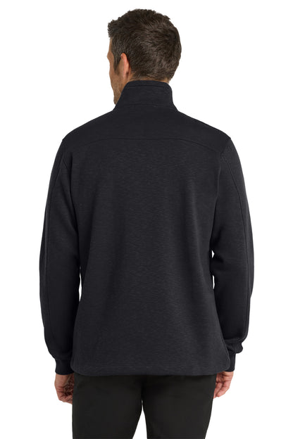 Custom Embroidered Port Authority Slub Fleece 1/4-Zip Pullover. F295,Black