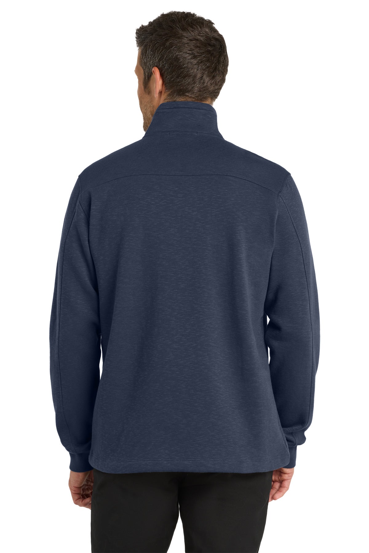 Custom Embroidered Port Authority Slub Fleece 1/4-Zip Pullover. F295,Navy