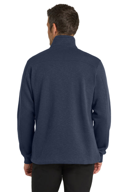Custom Embroidered Port Authority Slub Fleece 1/4-Zip Pullover. F295,Navy