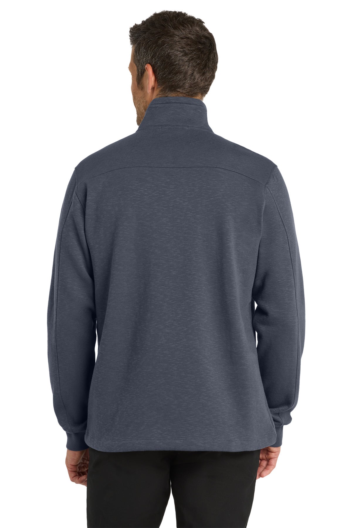 Custom Embroidered Port Authority Slub Fleece 1/4-Zip Pullover. F295,Slate Grey