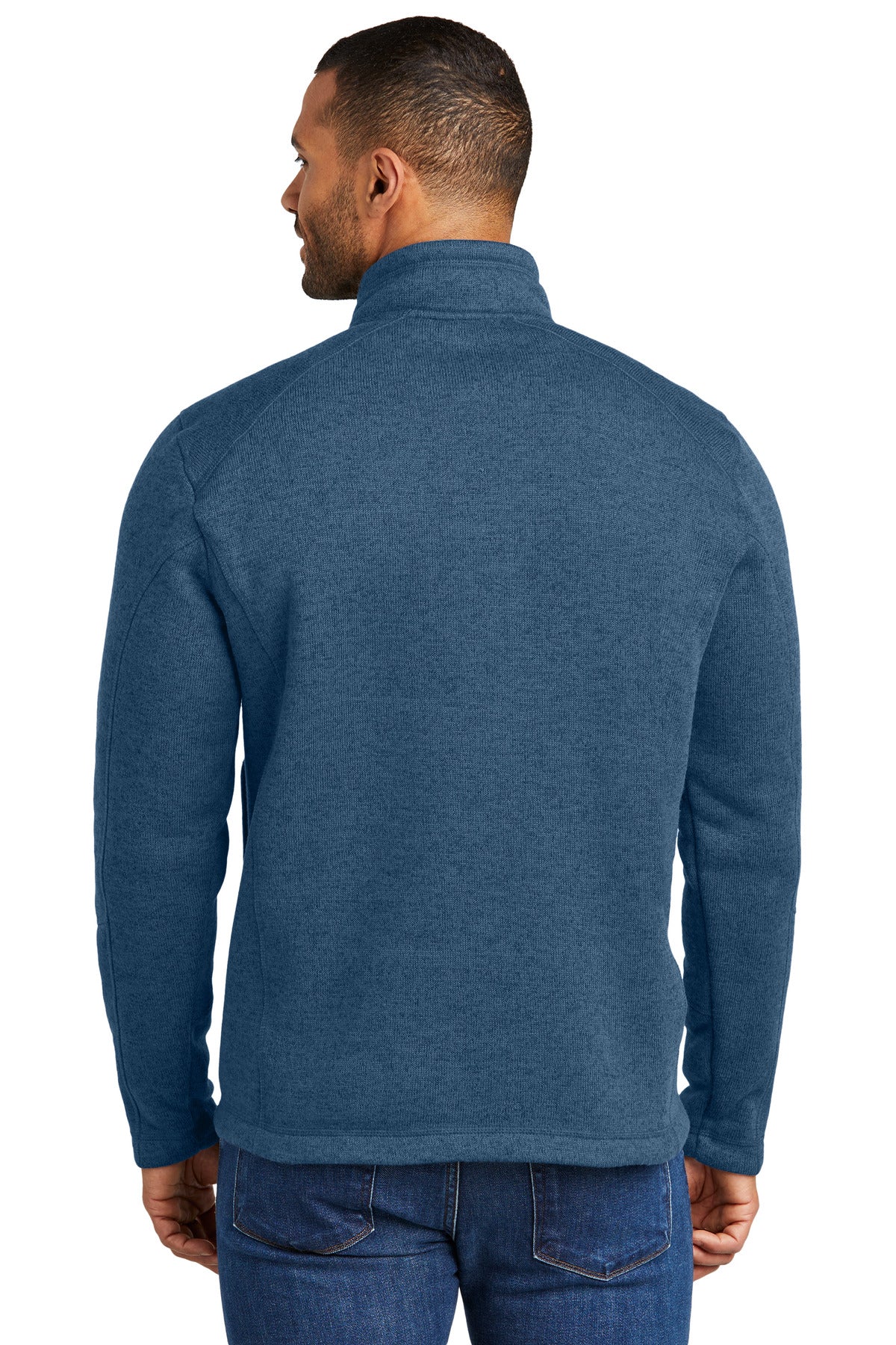 Custom Embroidered Port Authority Arc Sweater Fleece 1/4-Zip F426,Insignia Blue Heather