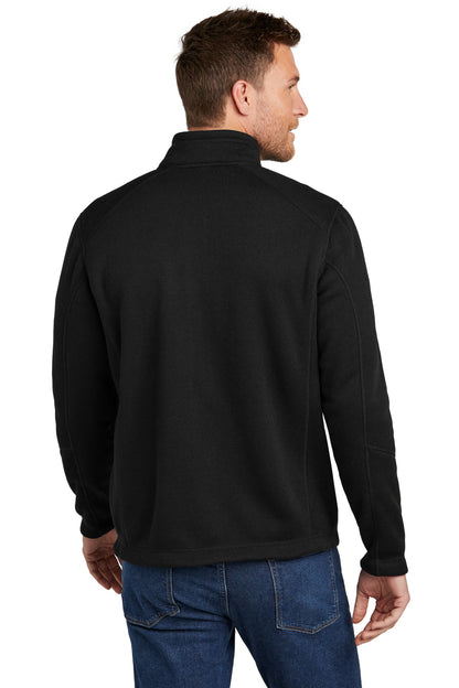 Custom Embroidered Port Authority Arc Sweater Fleece Jacket F428,Deep Black