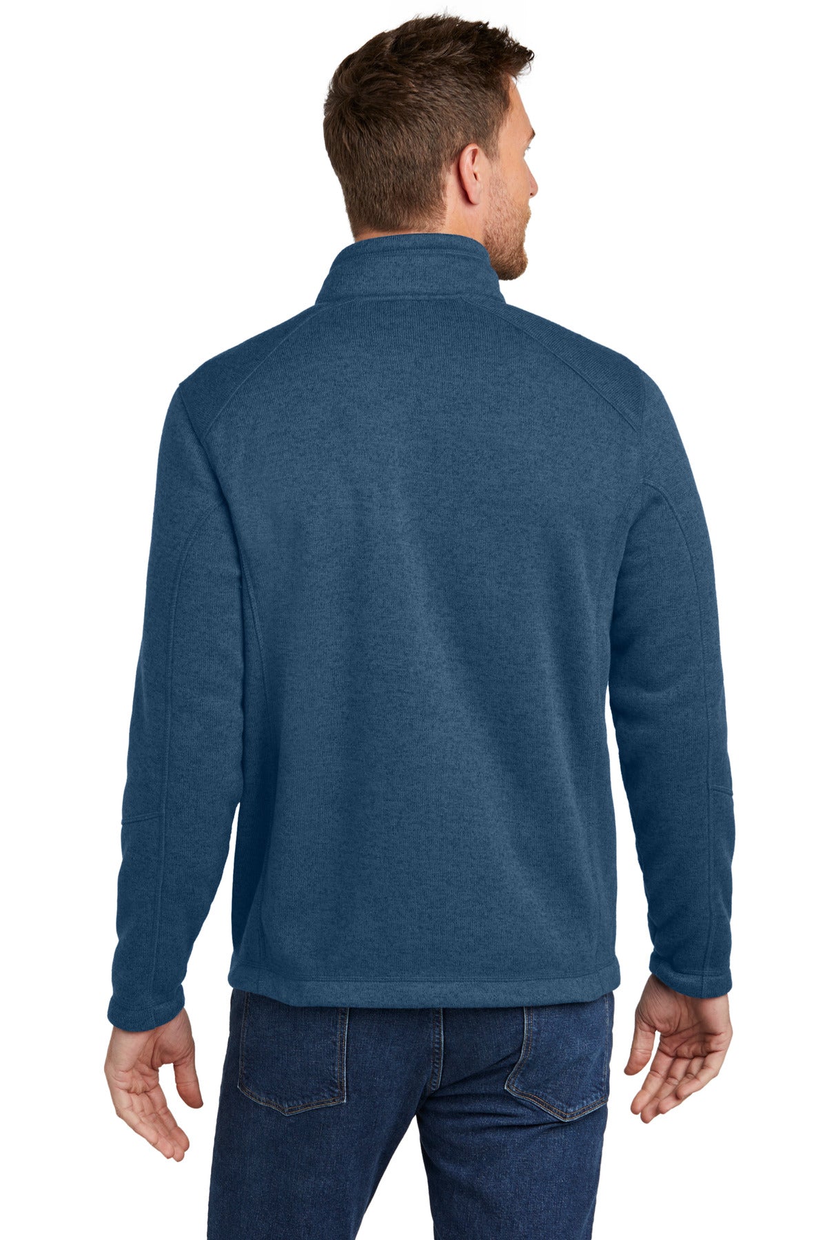 Custom Embroidered Port Authority Arc Sweater Fleece Jacket F428,Insignia Blue Heather