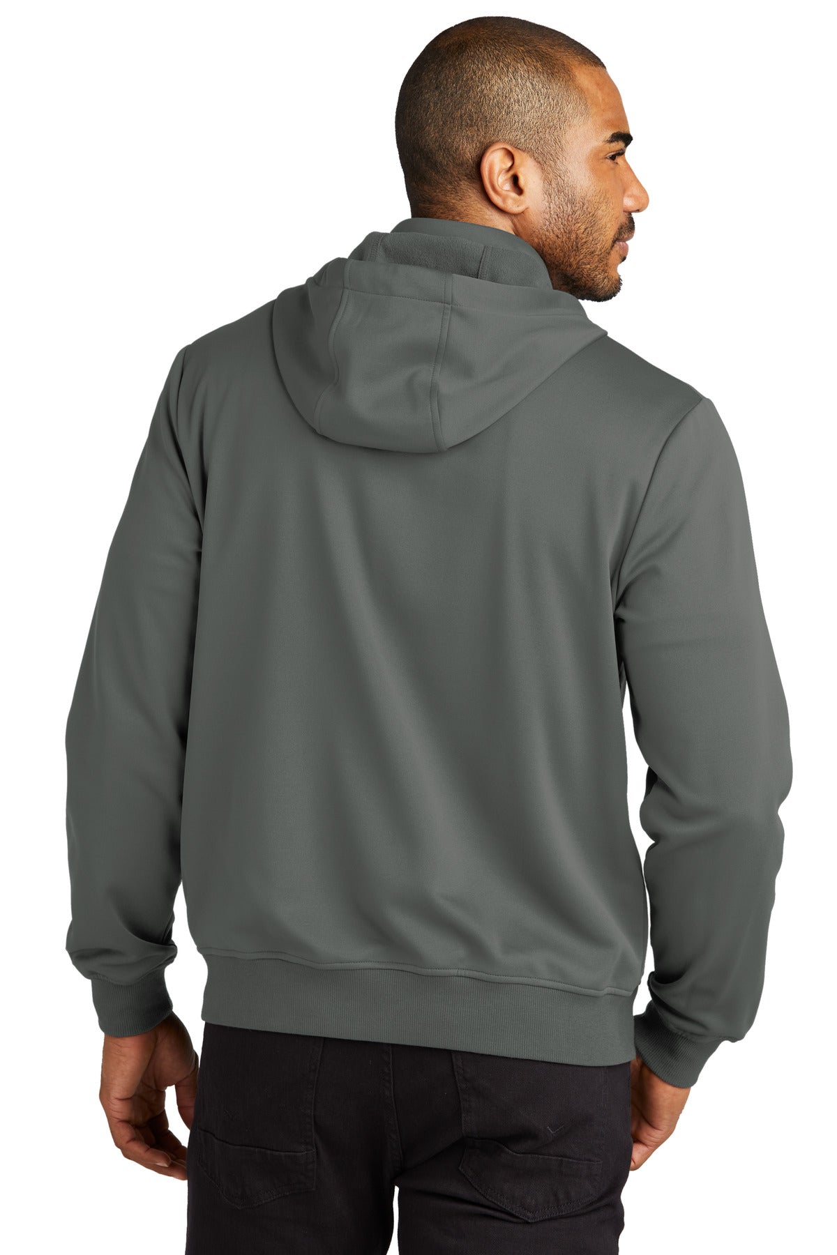 Custom Embroidered Port Authority Smooth Fleece Hooded Jacket F814,Graphite