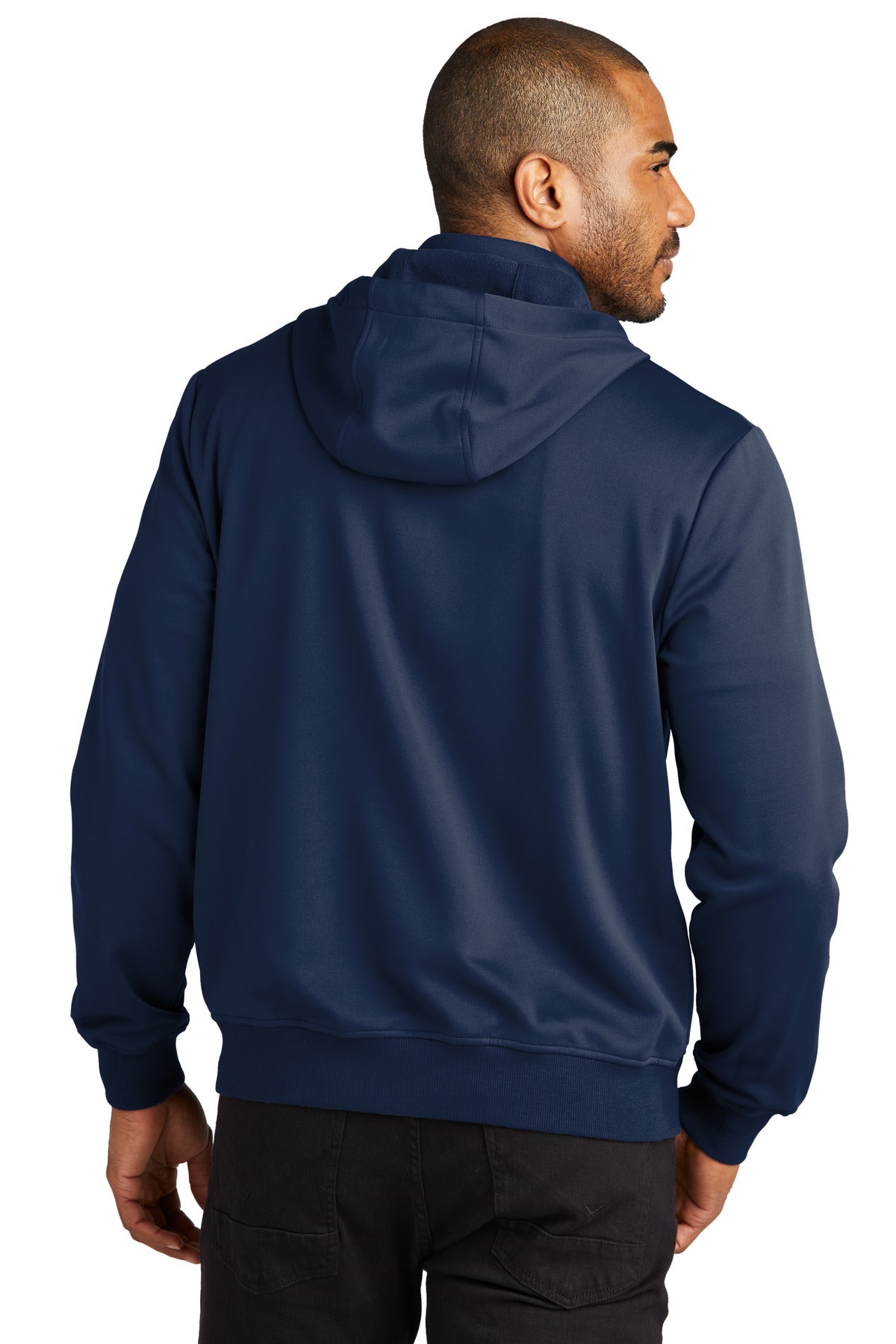 Custom Embroidered Port Authority Smooth Fleece Hooded Jacket F814,River Blue Navy