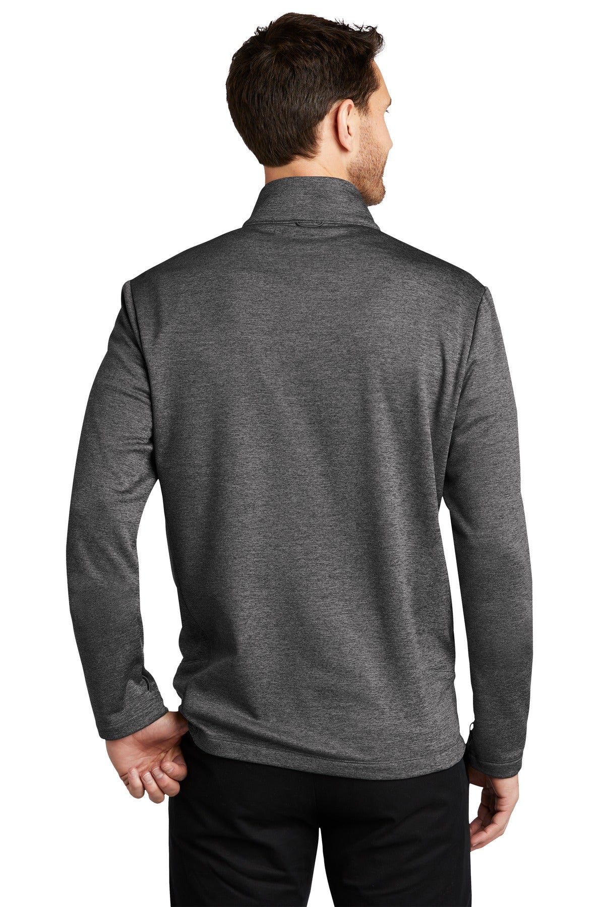 Custom Embroidered Port Authority  Collective Striated Fleece Jacket. F905,Sterling Grey Heather