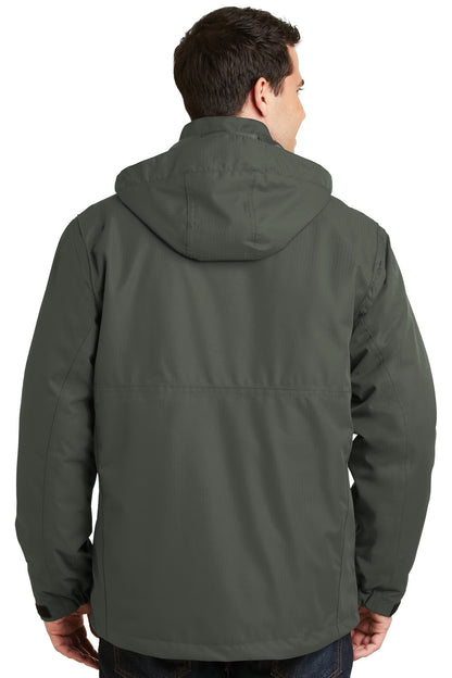 Custom Embroidered Port Authority Herringbone 3-in-1 Parka. J302,Spruce Green